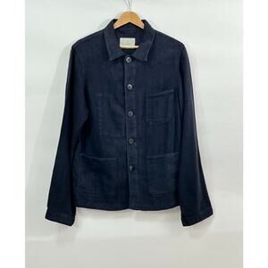 LA PAZ Sz S Small Dark Navy Baptista Linen Chore Coat Jacket